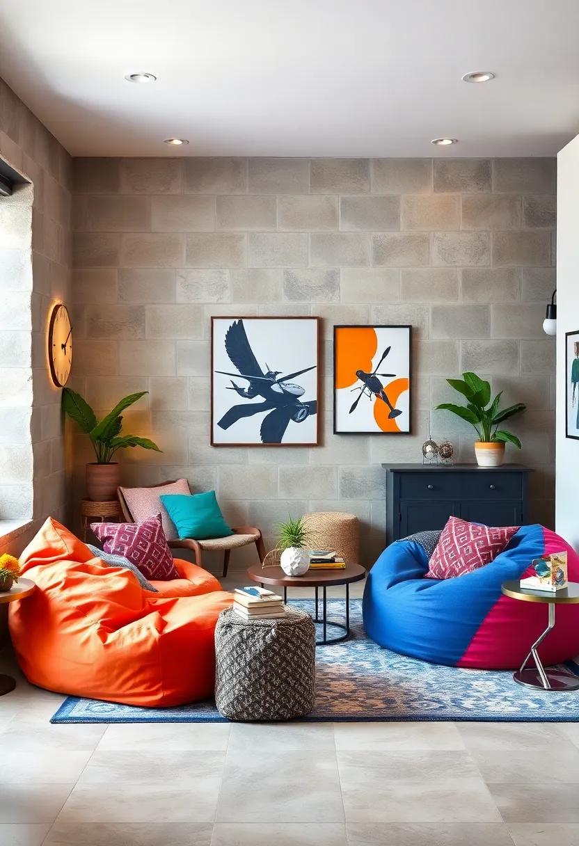 Bean ‌Bag Lounge Area: Set ⁤up⁣ a⁣ cozy bean bag chair zone ‍where you can⁣ hang out, ⁢read, or play games while recalling simpler times