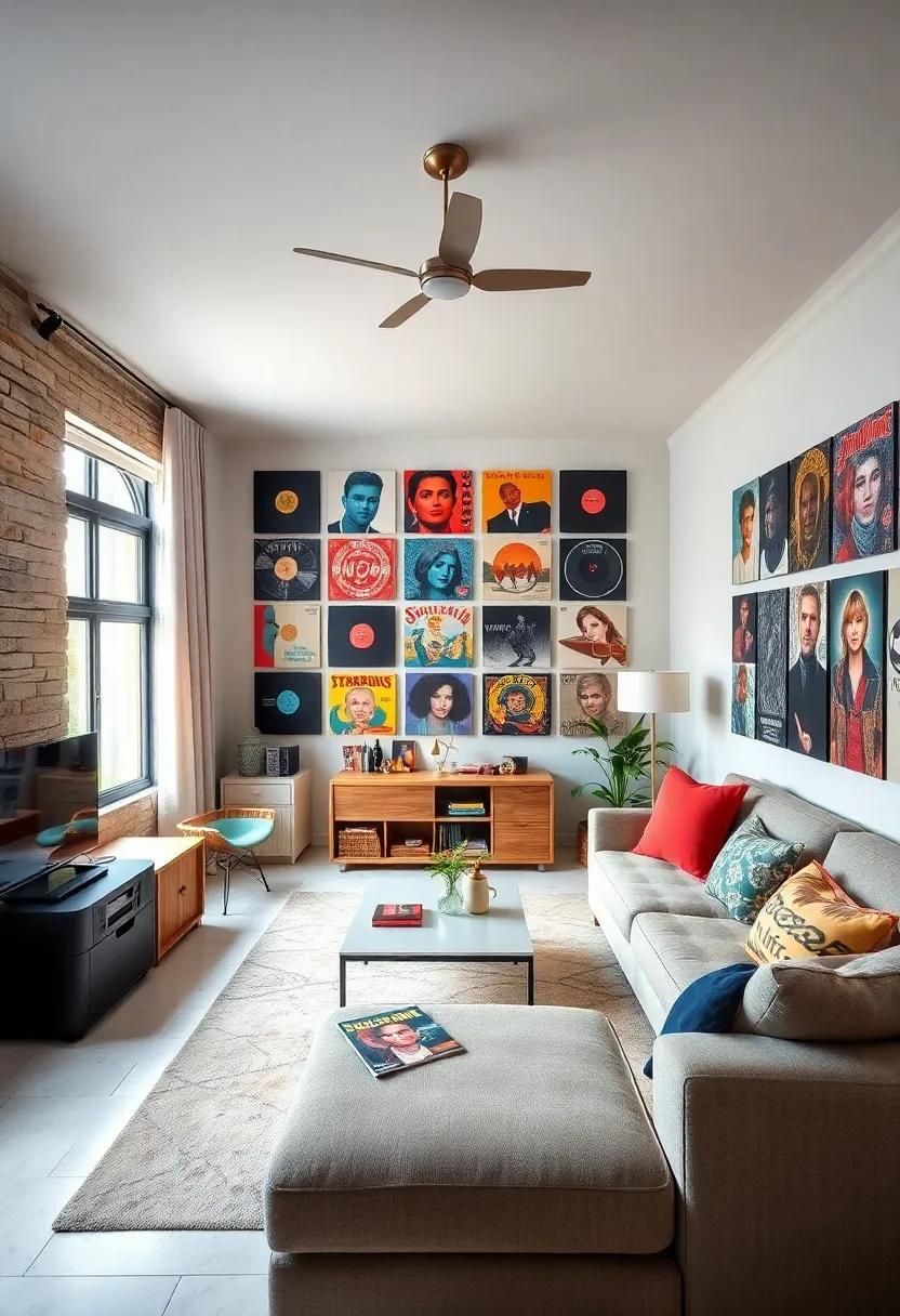 Classic ⁢Vinyl Record ​collection: Create a display of your ​favorite vinyl records,​ showcasing​ both the music and the unique album ⁢artwork as ‍a ​focal point in the room