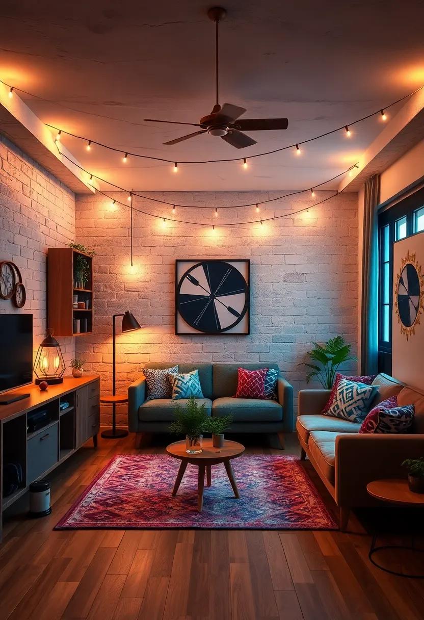 Cozy String Lights: Hang soft string lights across ​your room to craft an inviting⁣ and ⁤warm atmosphere reminiscent ⁣of late-night‍ hangouts