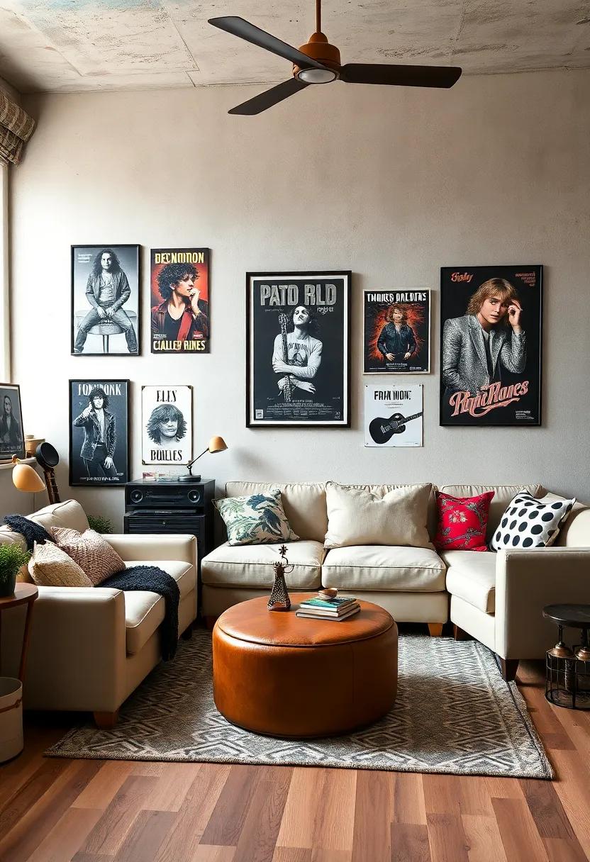 Posters of Iconic Bands:⁣ Adorn the walls with posters⁣ of legendary⁢ bands⁤ from ‌the'70s,‌'80s, and'90s to ​create‌ a music-inspired atmosphere brimming with ‌nostalgia
