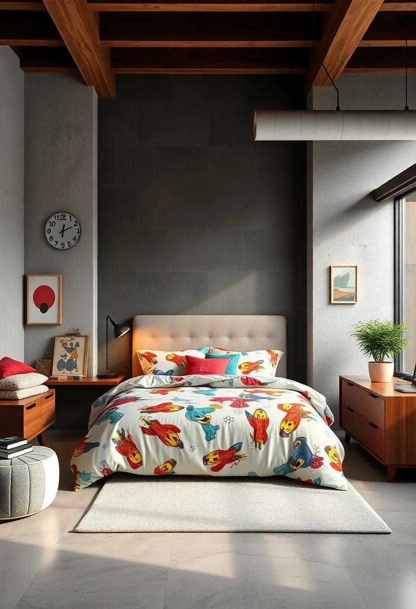 Throwback​ Bedspread: Use bedding featuring classic cartoon⁤ characters or iconic prints to bring playful energy and vibrant colors ⁢to your space