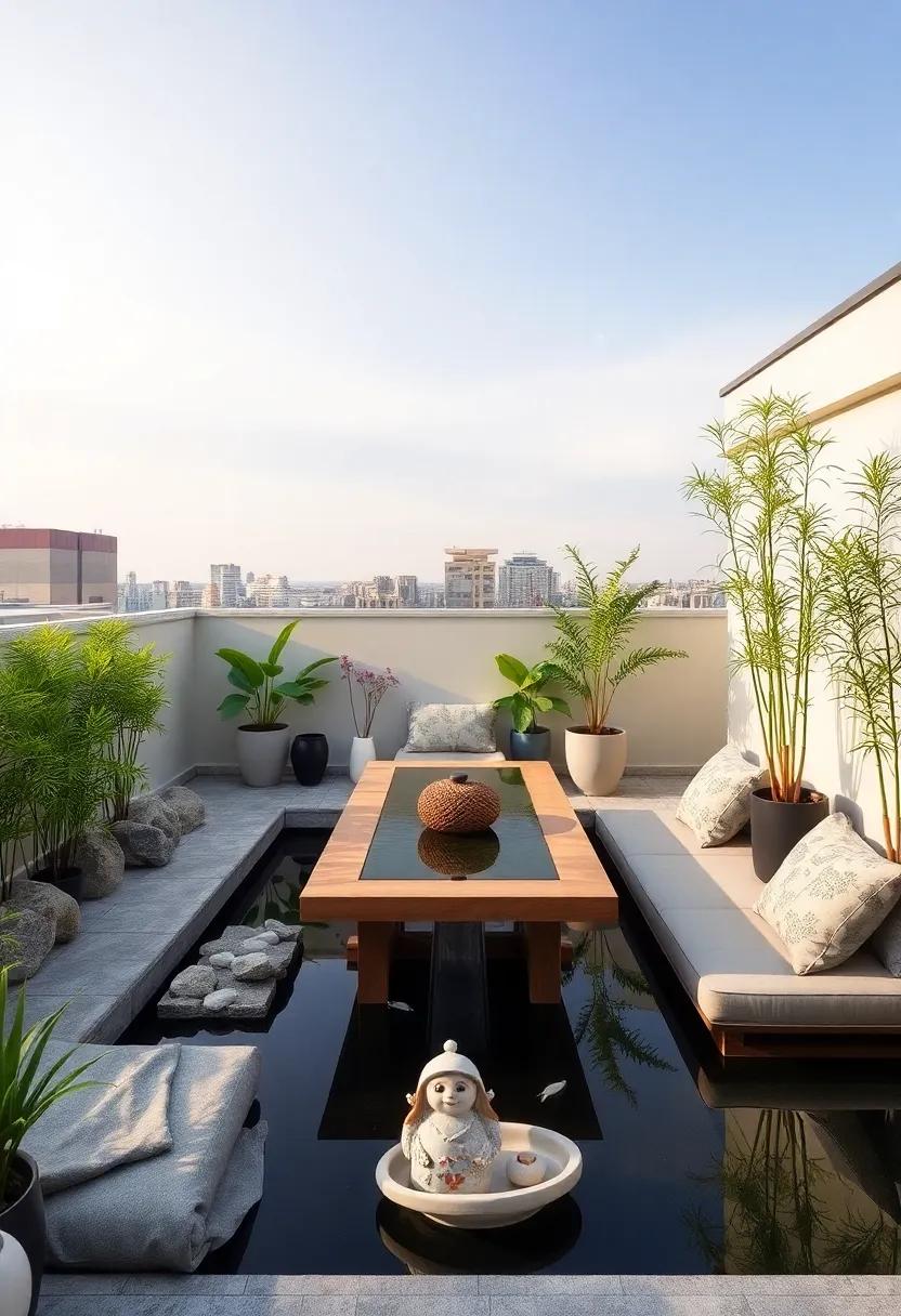 Zen Retreat: A serene escape with Japanese-inspired features,including a koi pond,bamboo plantings,and low seating for a peaceful dining experience