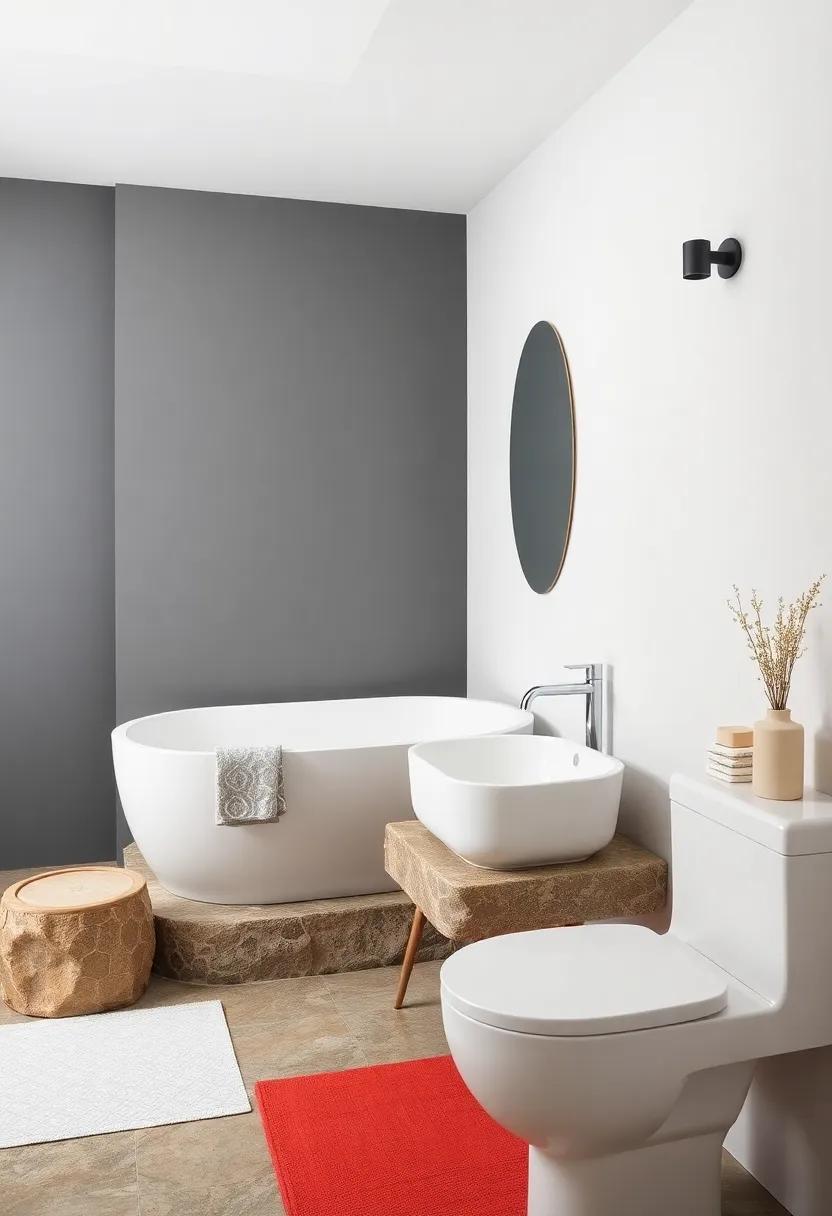 Color Contrast: Balancing Stone ⁣Accents with Vibrant Bathroom Elements