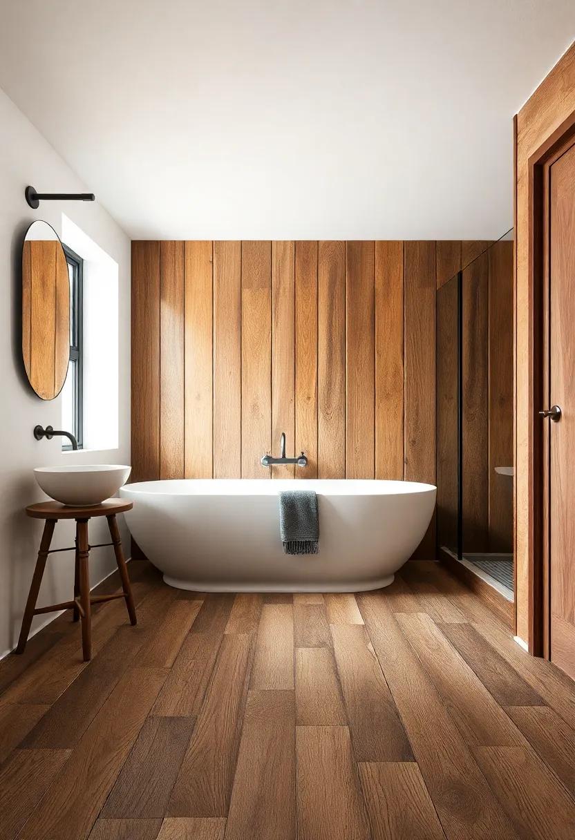 Textured Wood Flooring: Opt for wide-plank reclaimed wood flooring to provide a solid foundation that exudes warmth and character