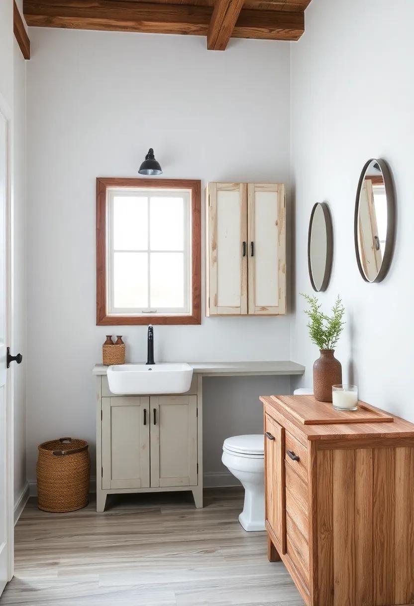 Upcycled Wood Cabinetry: Transform old cabinets with a fresh coat of paint and reclaimed wood accents to revitalize your storage solutions