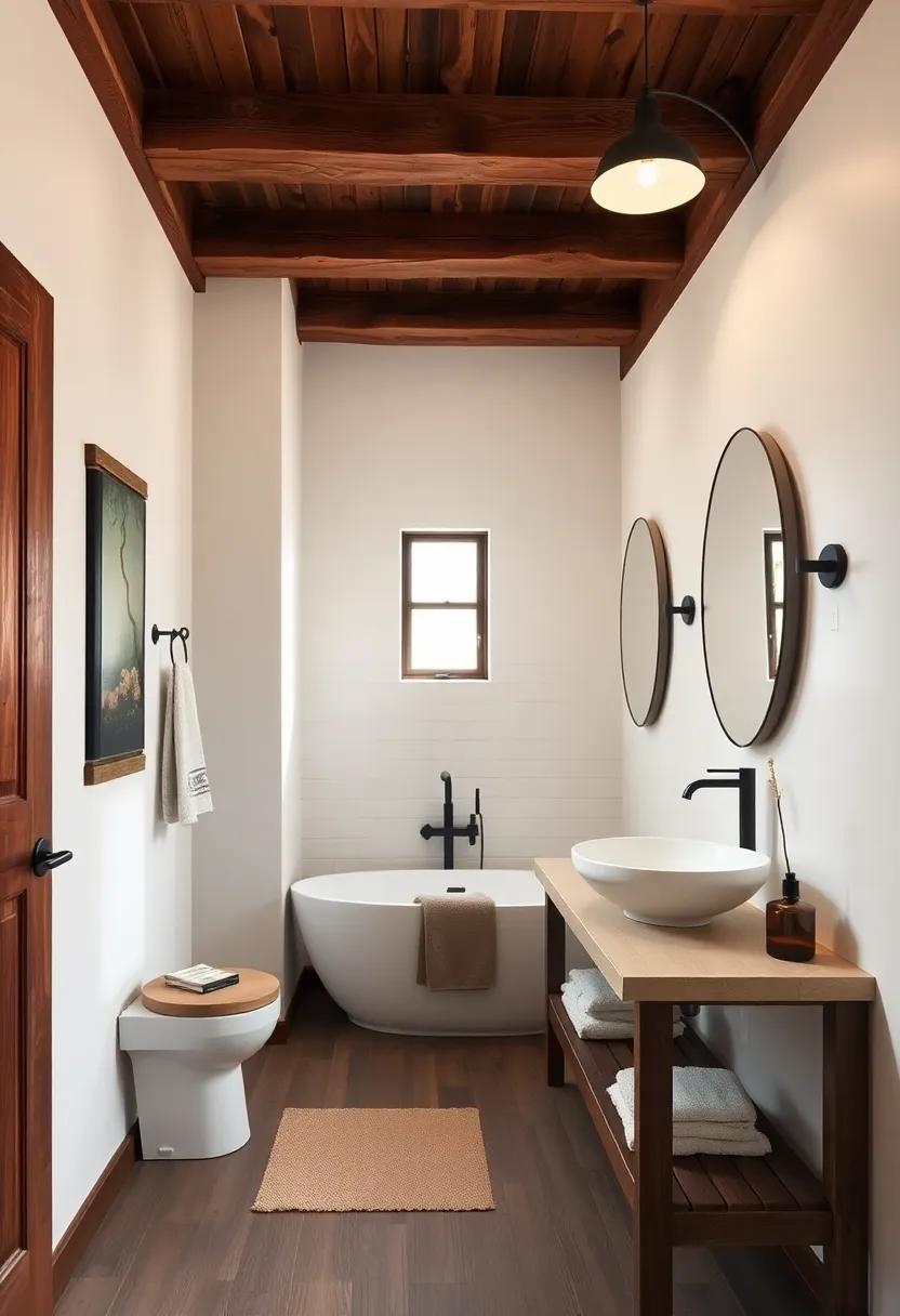 Wooden Accent Beams: Incorporate wooden beams on the ceiling for an authentic rustic feel,lending a sense of character and warmth to the space