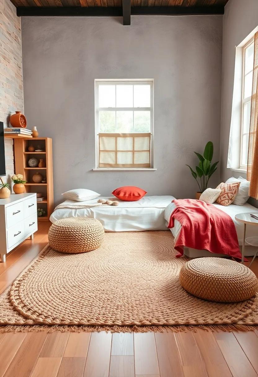 Soft Area Rug: Select‌ a plush, braided or jute area ⁢rug to warm up the floor ⁤and add comfort underfoot, complementing the rustic theme