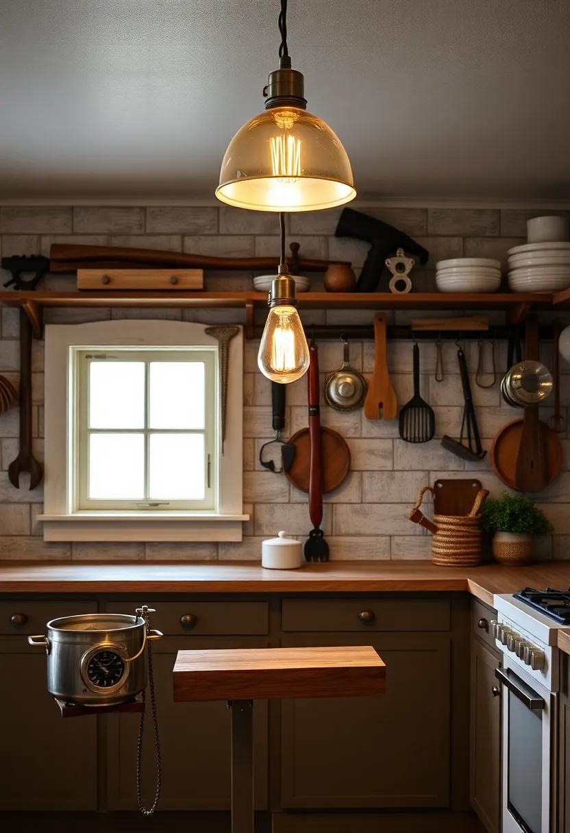 Farmhouse Tool-inspired Lighting: Think outside the box with fixtures inspired by a farmer's tool shed; these designs provide a perfect nod to rustic functionality and style