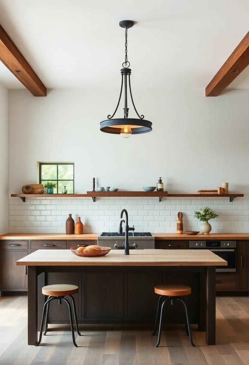 Handcrafted Wrought Iron Fixtures: Elevate your kitchen style with unique handcrafted wrought iron fixtures that celebrate artisanal craftsmanship and timeless beauty