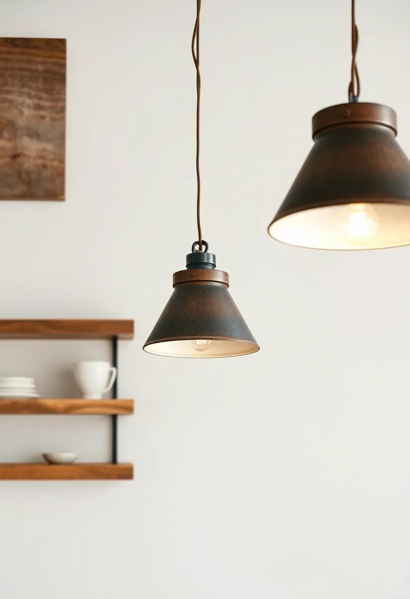 Rustic Bucket Pendant: Bring a touch of whimsy with a pendant shaped like a vintage bucket, adding a playful yet sophisticated element to your culinary haven