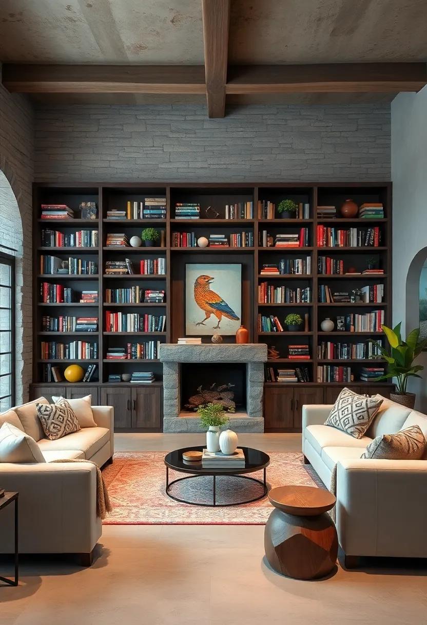 Cozy Community: Integrate ‌a communal space with a large bookcase ​filled with shared reads, fostering warmth and connection among friends and family in your living room