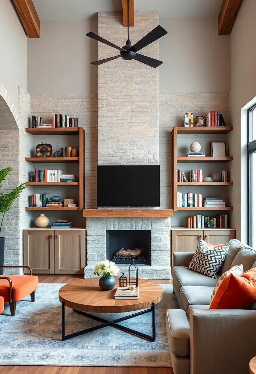 Open Shelving with ‌Wooden Brackets: Opt for open shelving supported by sturdy wooden brackets to create a light‍ and airy⁢ feel, perfect ⁤for showcasing your‍ favorite reads and decorative items