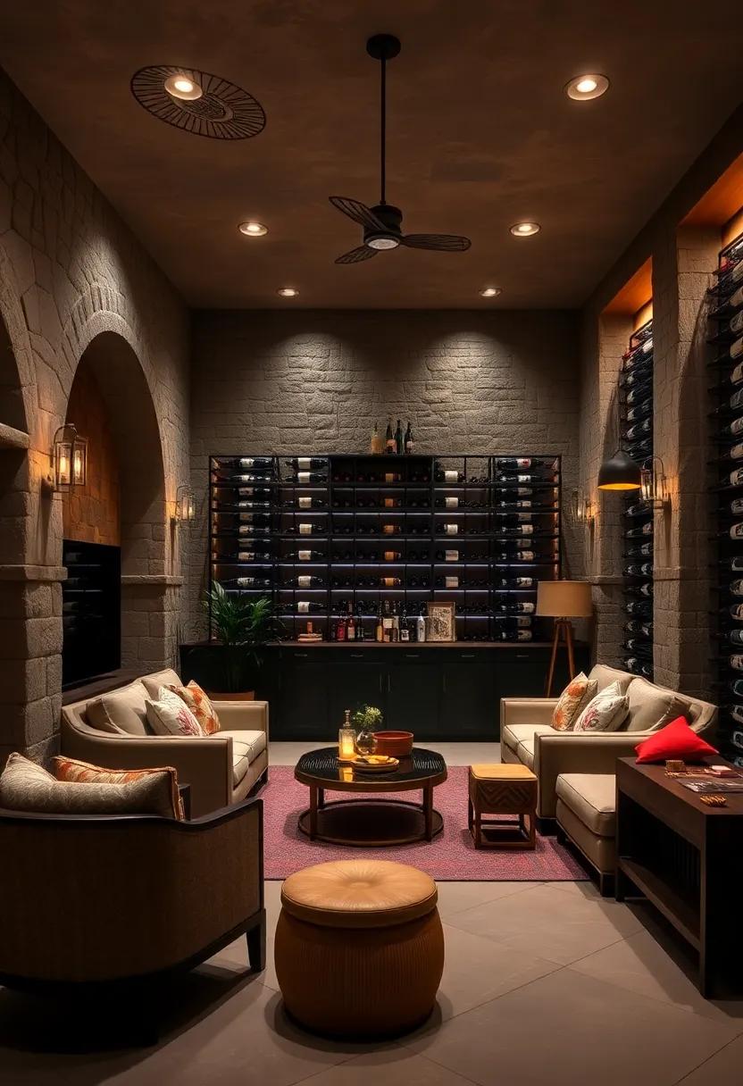 Enjoy the rustic sophistication of a wine cellar, complete with handcrafted racks and ambient lighting, elevating the art of wine preservation to a new level of elegance