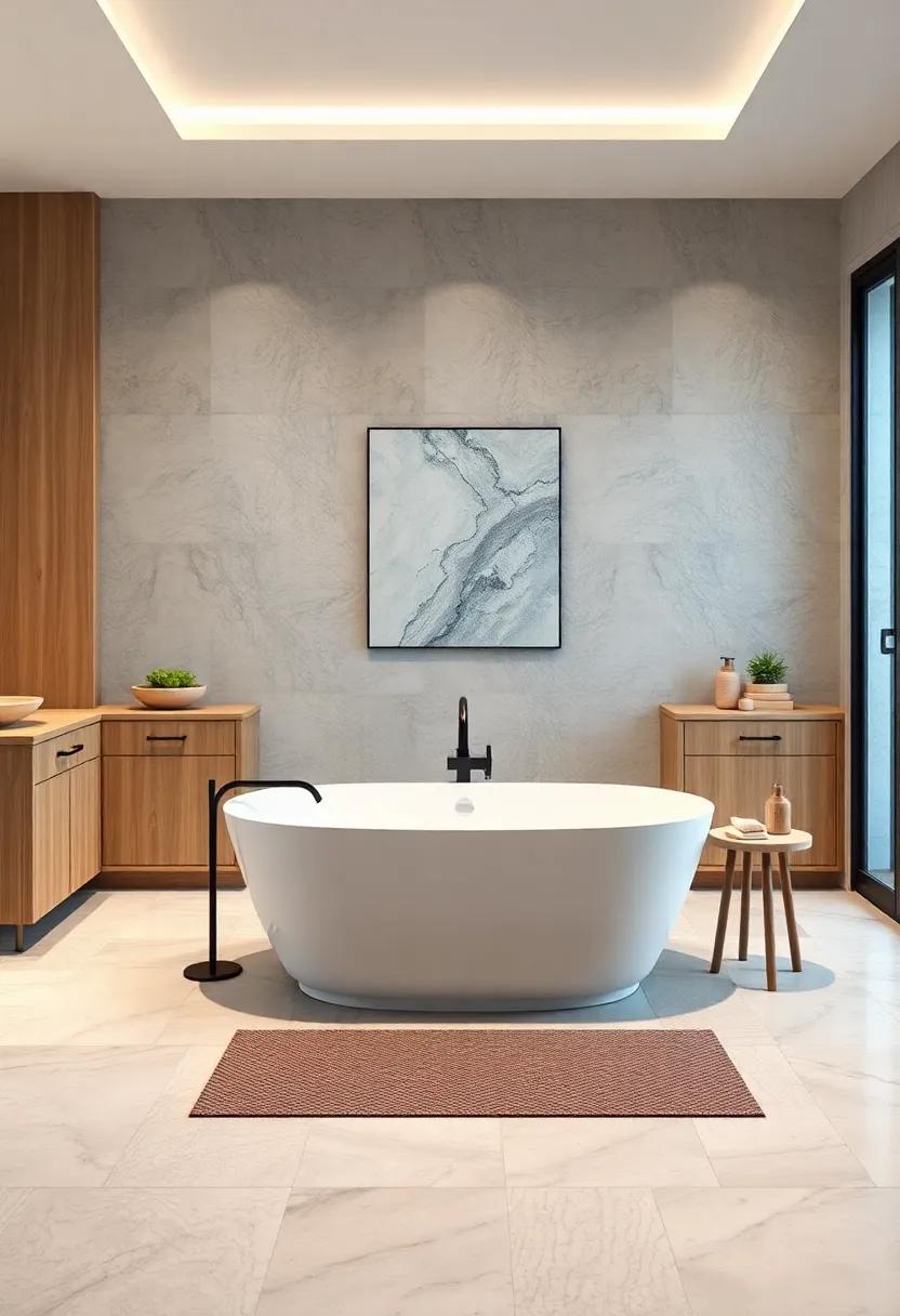 Emphasize symmetry ​in ‍your design with ‍matching cabinetry on​ either⁤ side of a‌ freestanding⁤ tub, ⁣delivering balance ‍and‍ sophistication ⁤to the room