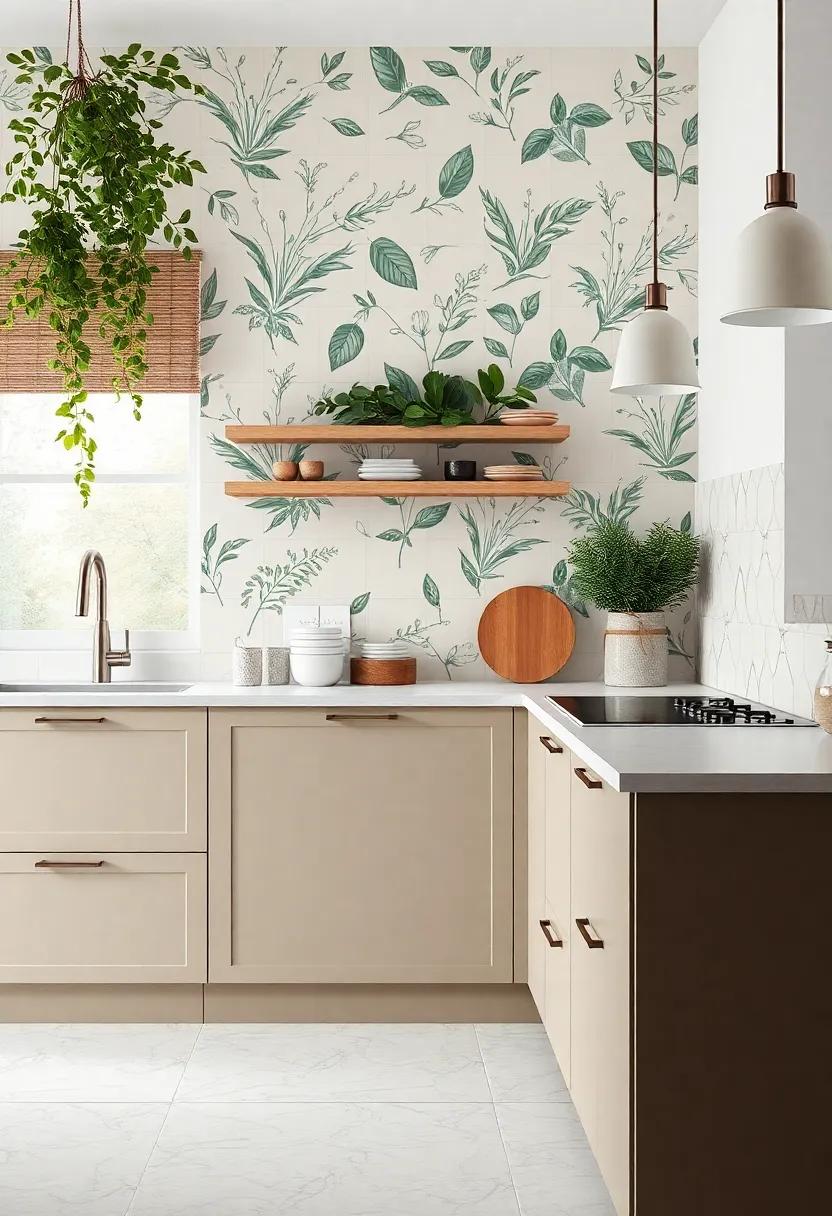 Biophilic Inspired Designs: Incorporate nature motifs and botanical patterns to create a connection to the outdoors right in your kitchen