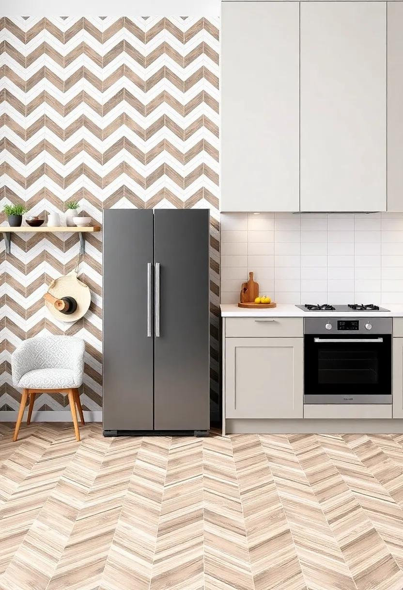 Chevron Patterned Tiles: Inject dynamism into your flooring or backsplash with classic chevron patterns that lead the eye through your space