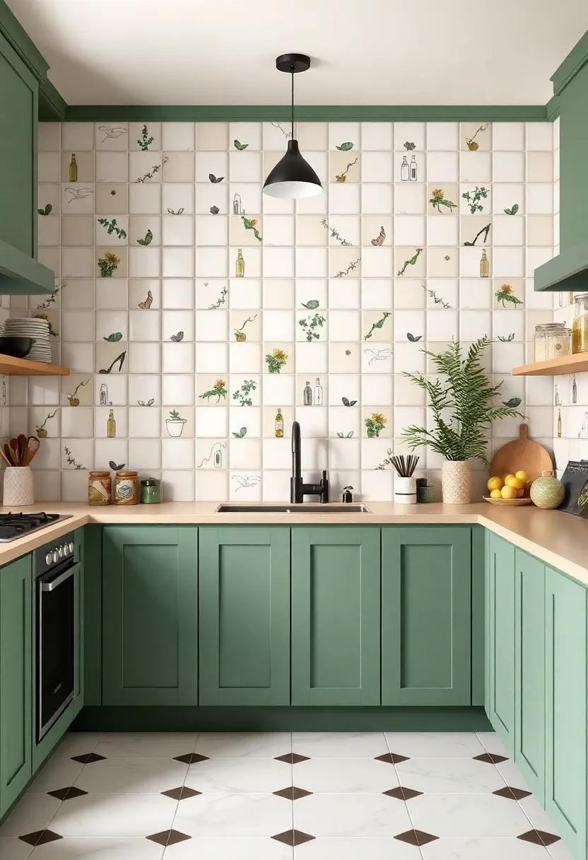 Hand-Painted Ceramic Tiles: Add a touch of artisanal charm with unique, hand-painted options that tell a story and personalize your kitchen