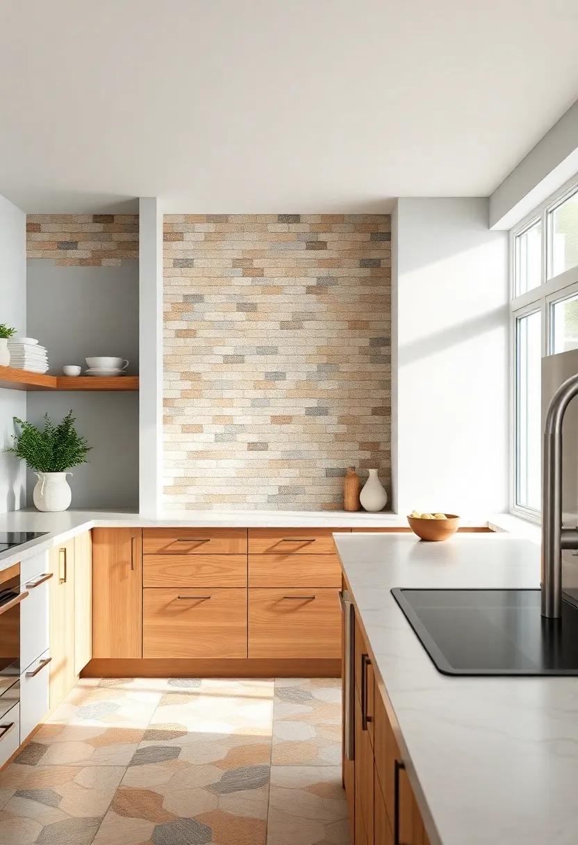 Natural Stone Mosaic Tiles: Embrace nature with stunning mosaic designs that bring warmth and organic patterns to your culinary space