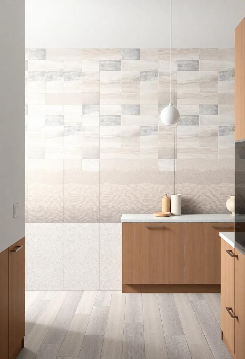 Transitioning Gradient Tiles: Integrate tiles with gradient variations to create visual interest and depth in your kitchen design