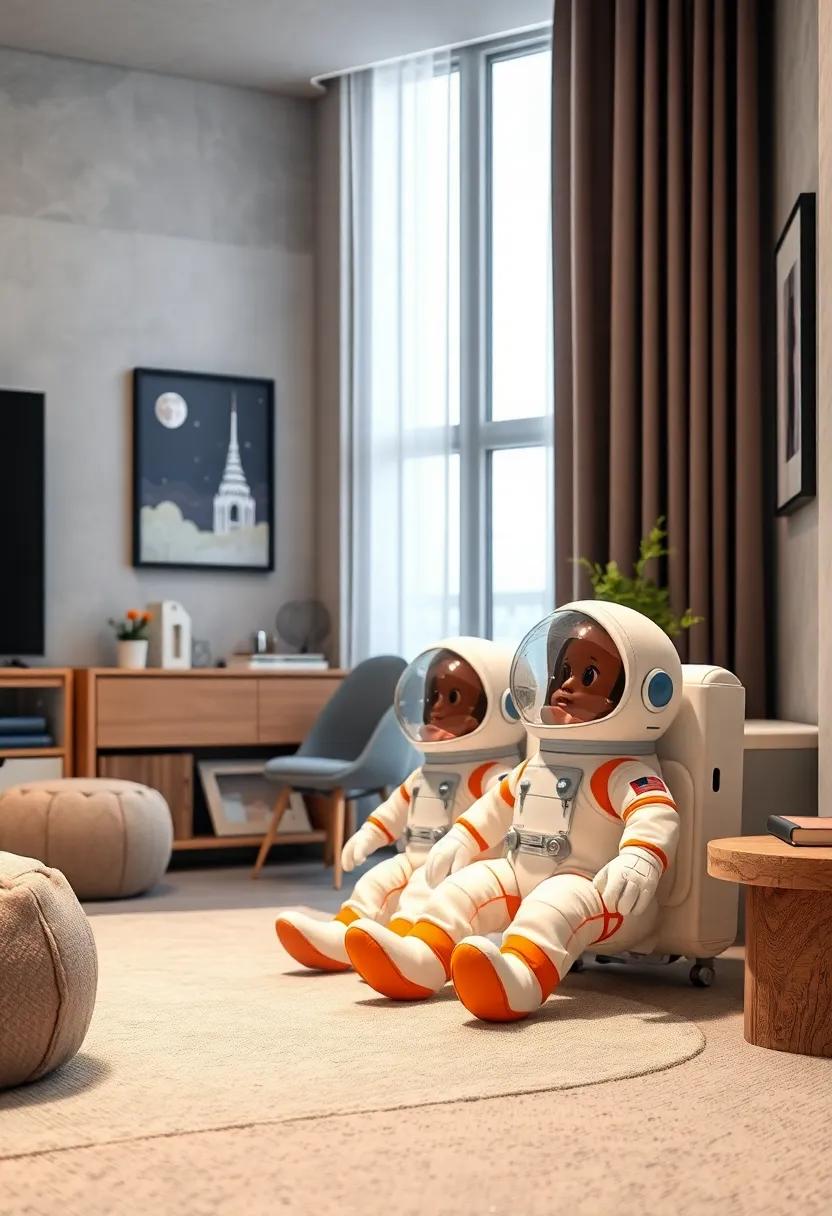 Astronaut Plush Toys: snuggle him up with soft, astronaut-themed plush toys to combine comfort with a taste of space exploration