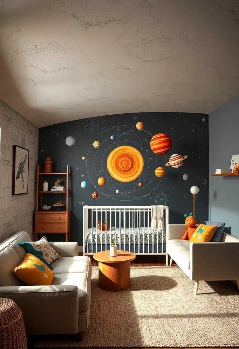 Interactive Solar System: Use decals to create a peel-and-stick solar system on the wall, allowing your child to learn about planets in a fun, interactive way