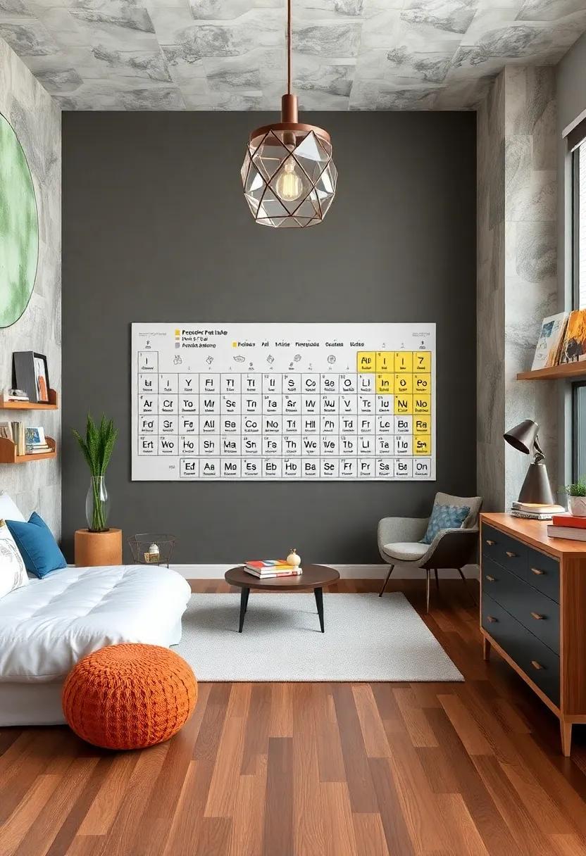 Periodic Table Puzzle: Incorporate a large periodic table puzzle as a fun educational piece that he can explore as he grows