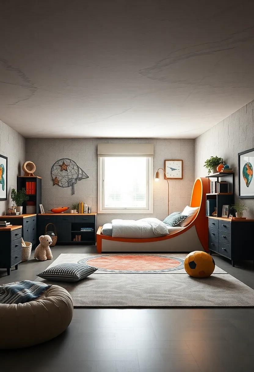 Rocket Ship Bed: Design a bed that looks like a rocket ship,igniting his dreams of space travel every time he goes to sleep