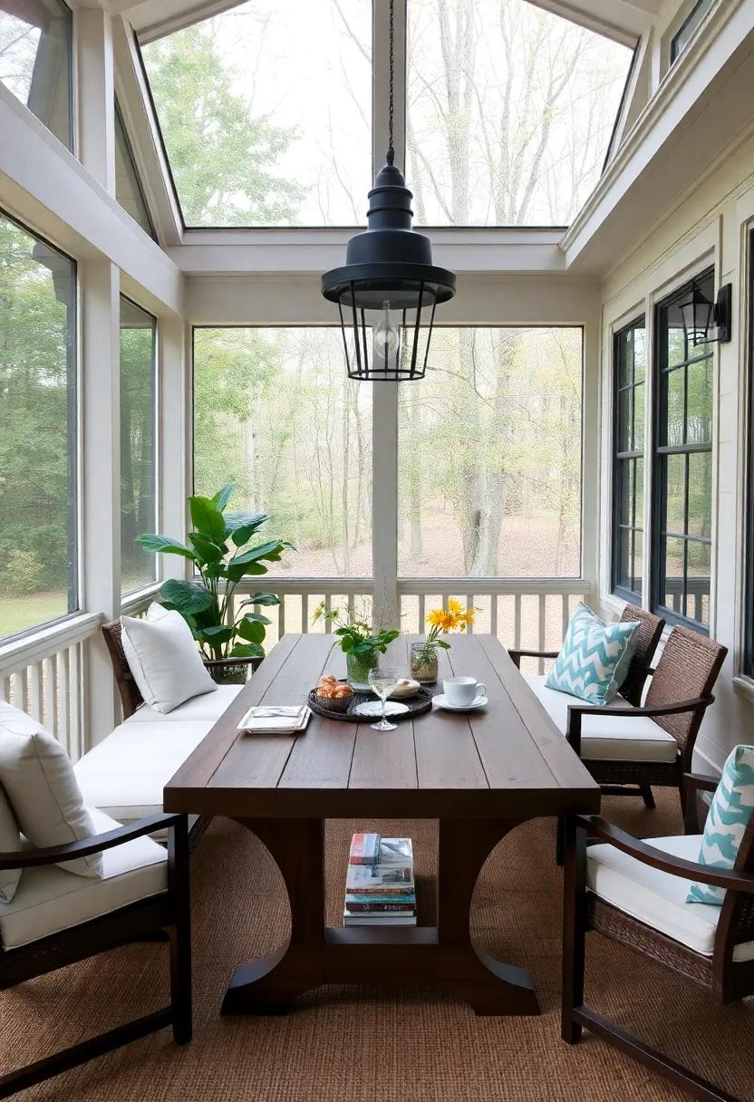 Feature a Sturdy Table: A robust outdoor table ensures stability for serving tea and snacks, while also being a focal point of the space