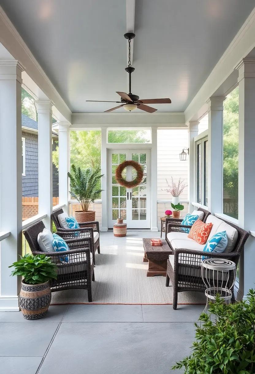 Embracing ‍Soft Ocean Hues for ​a Serene Porch Ambiance