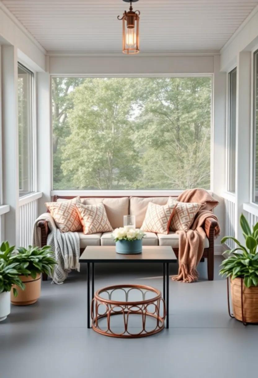 A chic‌ loveseat with soft throws and ⁣pillows for intimate conversations