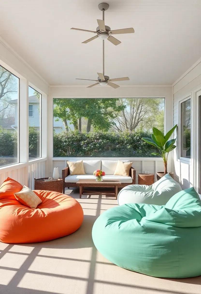 Floor-to-ceiling bean ​bags for⁣ a⁤ laid-back, fun approach to‍ seating