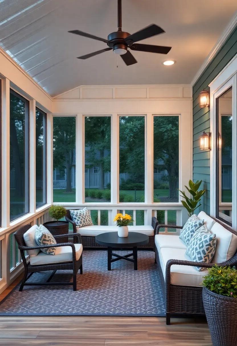 A tiered seating area that creates⁢ levels and interest on your porch