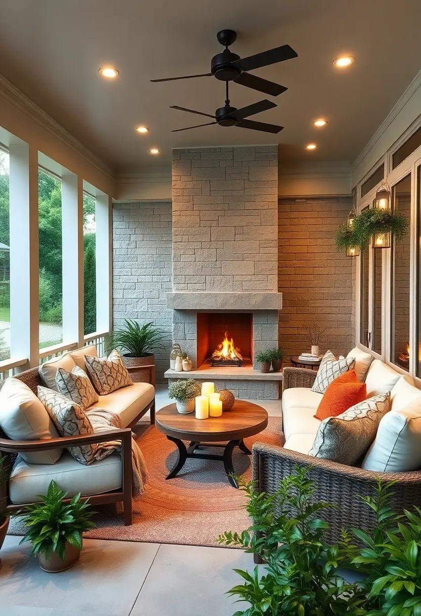 Create ⁣an inviting seating area with oversized, plush cushions and soft throw blankets​ to encourage relaxation by the fire