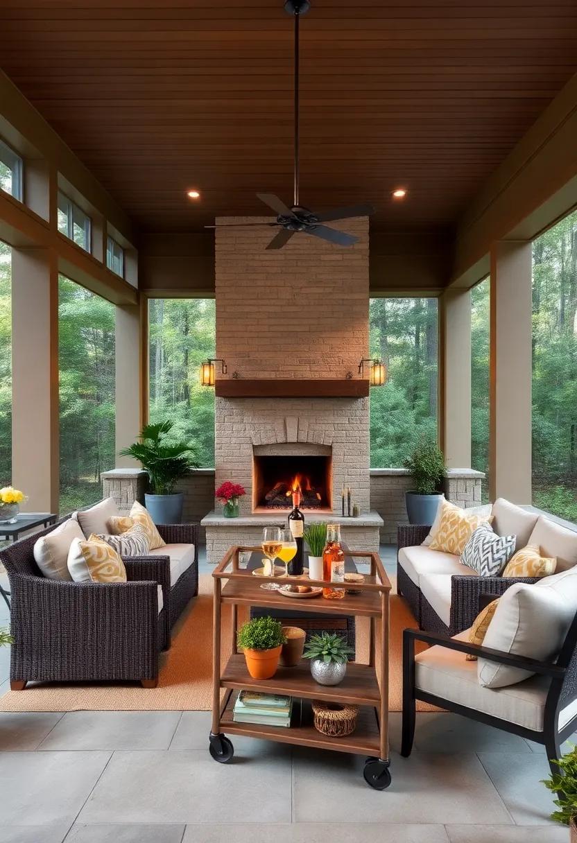 Integrate ‍a bar cart stocked with your favorite beverages, making it easy to serve drinks to guests while enjoying the ambiance