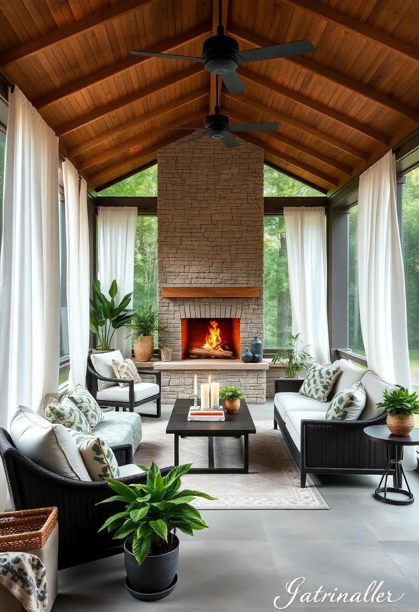 use sheer, ⁢flowing curtains ⁤to frame your ⁣screened porch, allowing ​for ​a soft glow of natural⁣ light⁢ while maintaining privacy