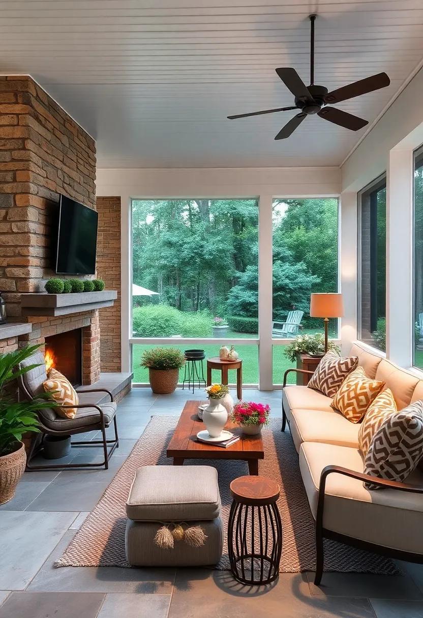 Use soft, warm colors for your screened porch accessories, creating ⁢an inviting​ atmosphere that ‌feels like a retreat