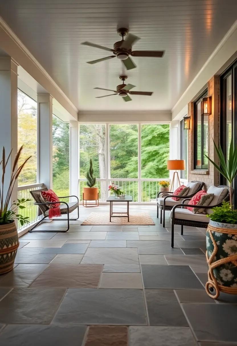 Delight in the Warmth of Natural Stone for Your Screened Porch