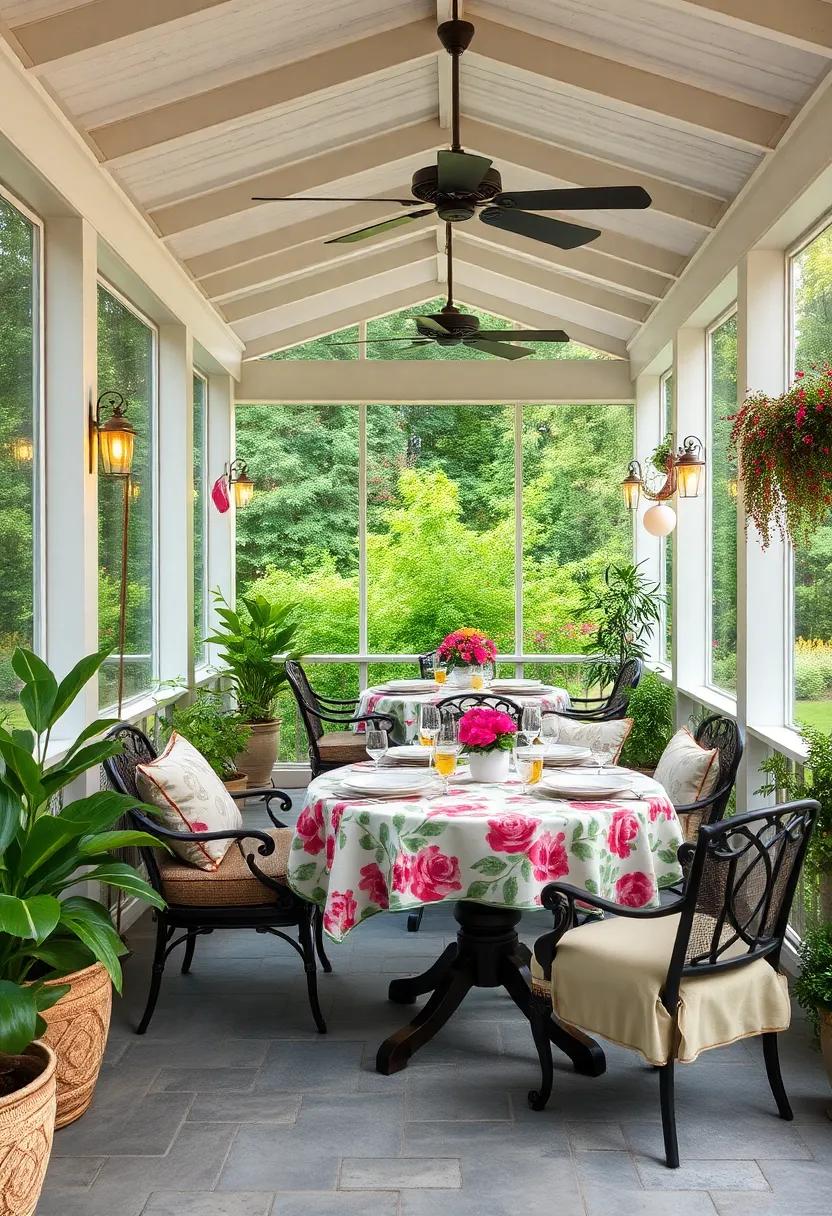 Floral Tablecloths: Adorn your tables with floral tablecloths that infuse a touch of nostalgia and color into your space