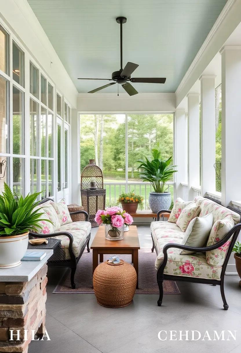 Floral Chintz Upholstery: Opt for floral chintz upholstery to envelop your furniture in elegantly faded botanical bliss