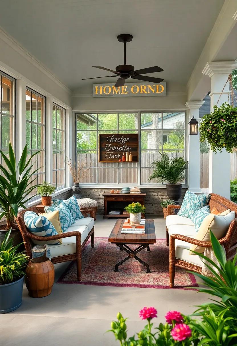 Hand-painted Signage: Use hand-painted signs to direct guests or showcase fun quotes, giving your porch a personalized touch