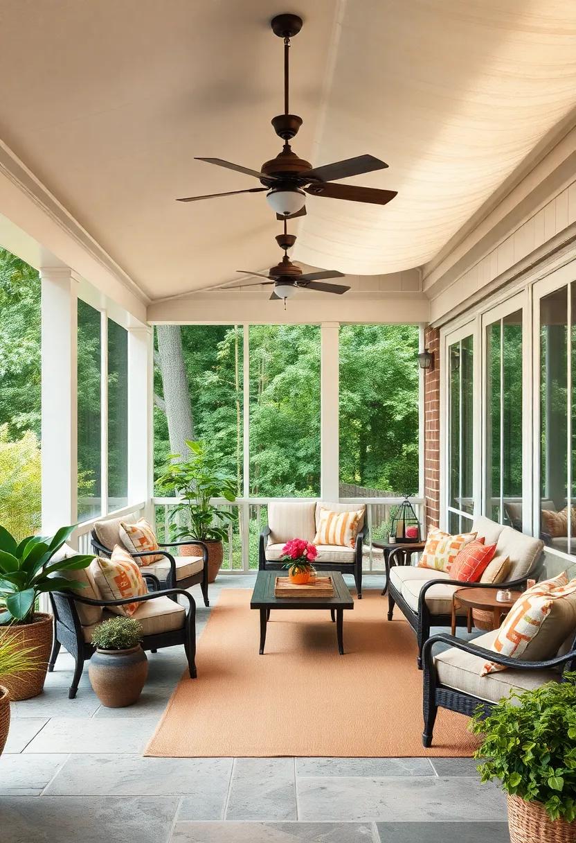 Old-Fashioned Ceiling fans: Enhance airflow with old-fashioned ceiling fans, combining functionality with vintage appeal