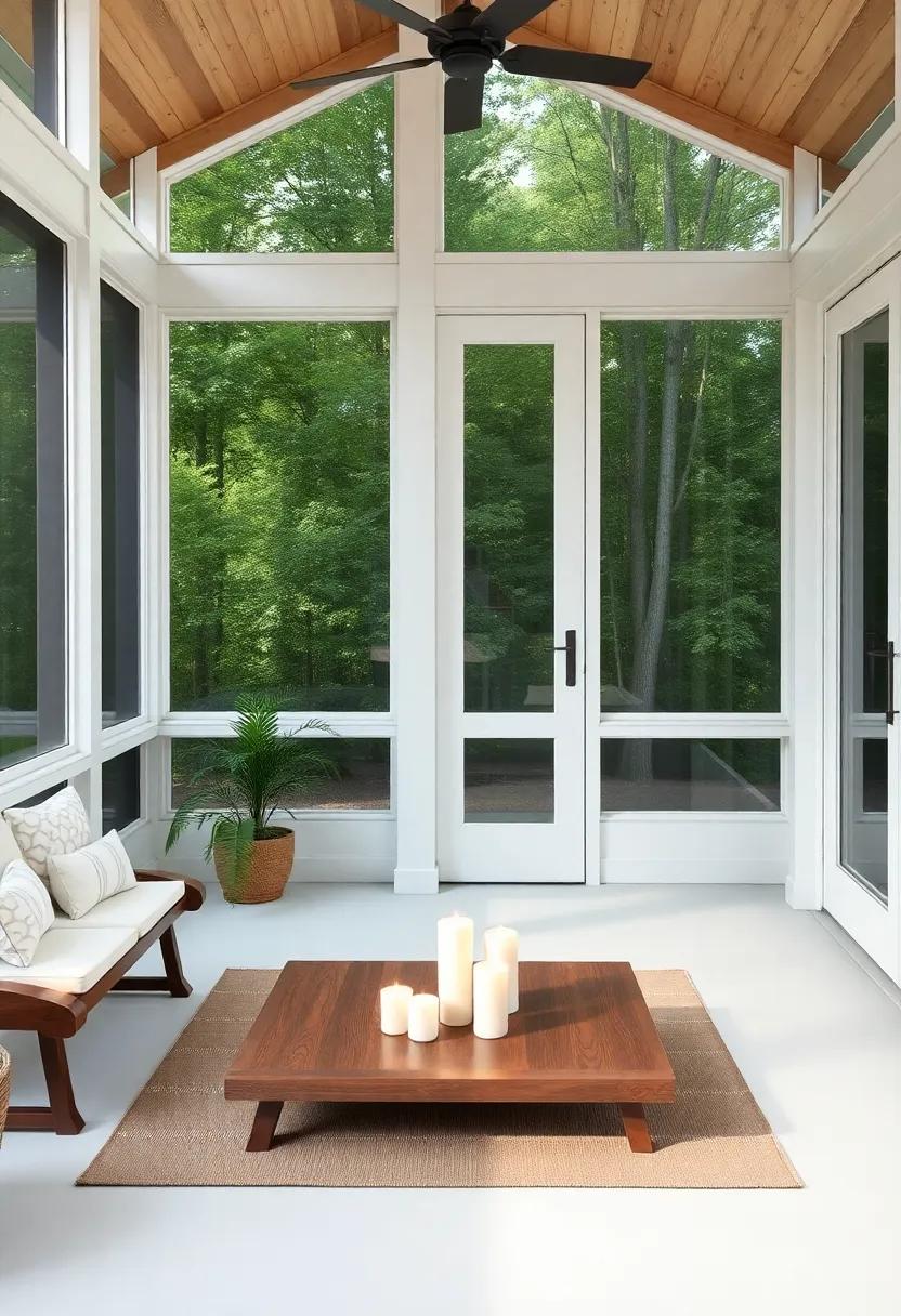 Create a dedicated meditation corner⁤ with ⁤a low table⁣ for candles and incense, fostering a tranquil⁢ atmosphere