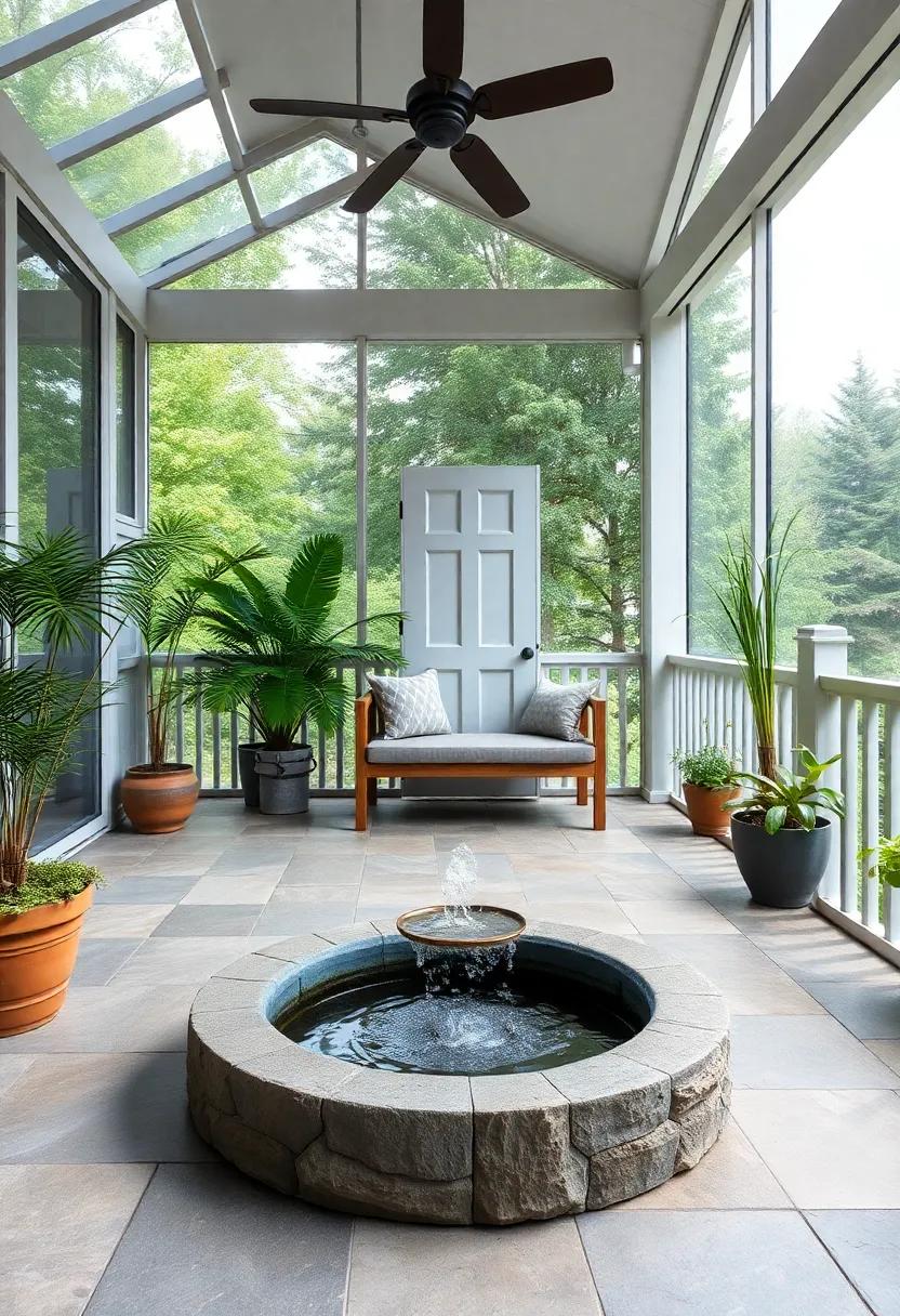 Incorporate a calming water ⁣feature, like a small fountain, ⁢to provide soothing sounds that‍ enhance your⁤ practice