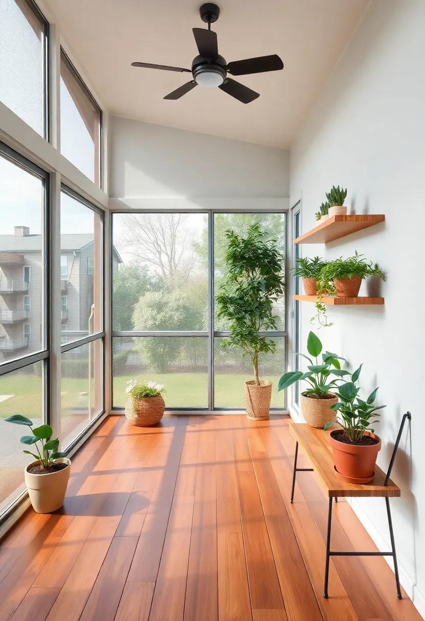 Install‌ wall-mounted shelves for ​plants or decorative items to free up floor space and add visual interest