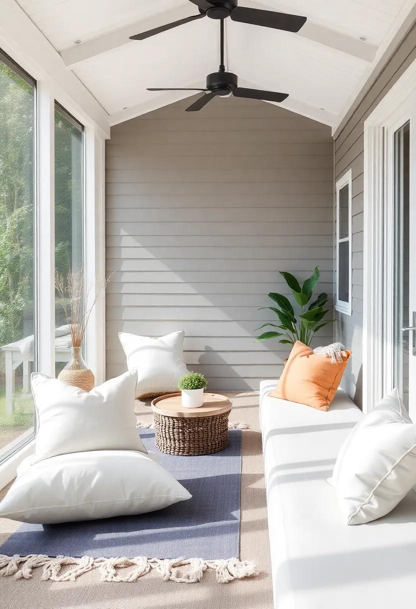 Use comfortable, breathable⁤ fabrics ⁣for cushions and throws to enhance relaxation during your⁣ yoga or meditation ​sessions