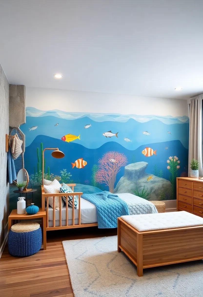 Playful Mural Creations: Hand-painted murals inspired ​by ‍underwater scenes add ‌a creative ‌focal point to stimulate your ⁤baby’s imagination
