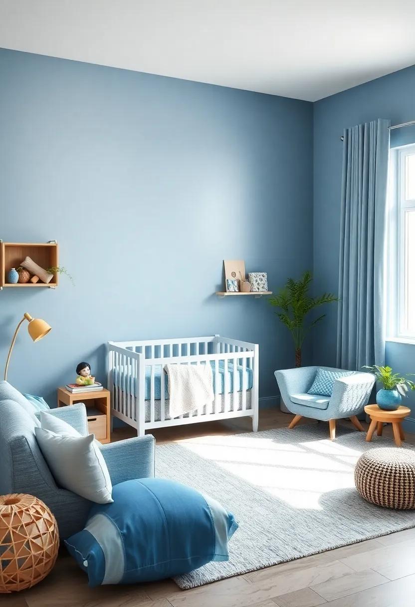 Tranquil Color Palette: The soothing sea blue hues create a calming atmosphere, perfect for winding down after a busy day