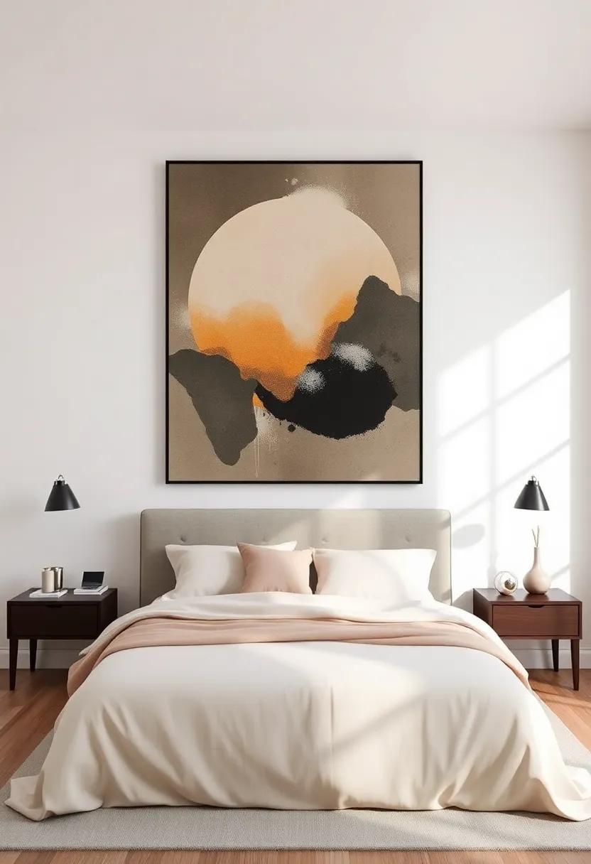 The Harmony Of Abstract Art And Calm Bedroom Vibes
