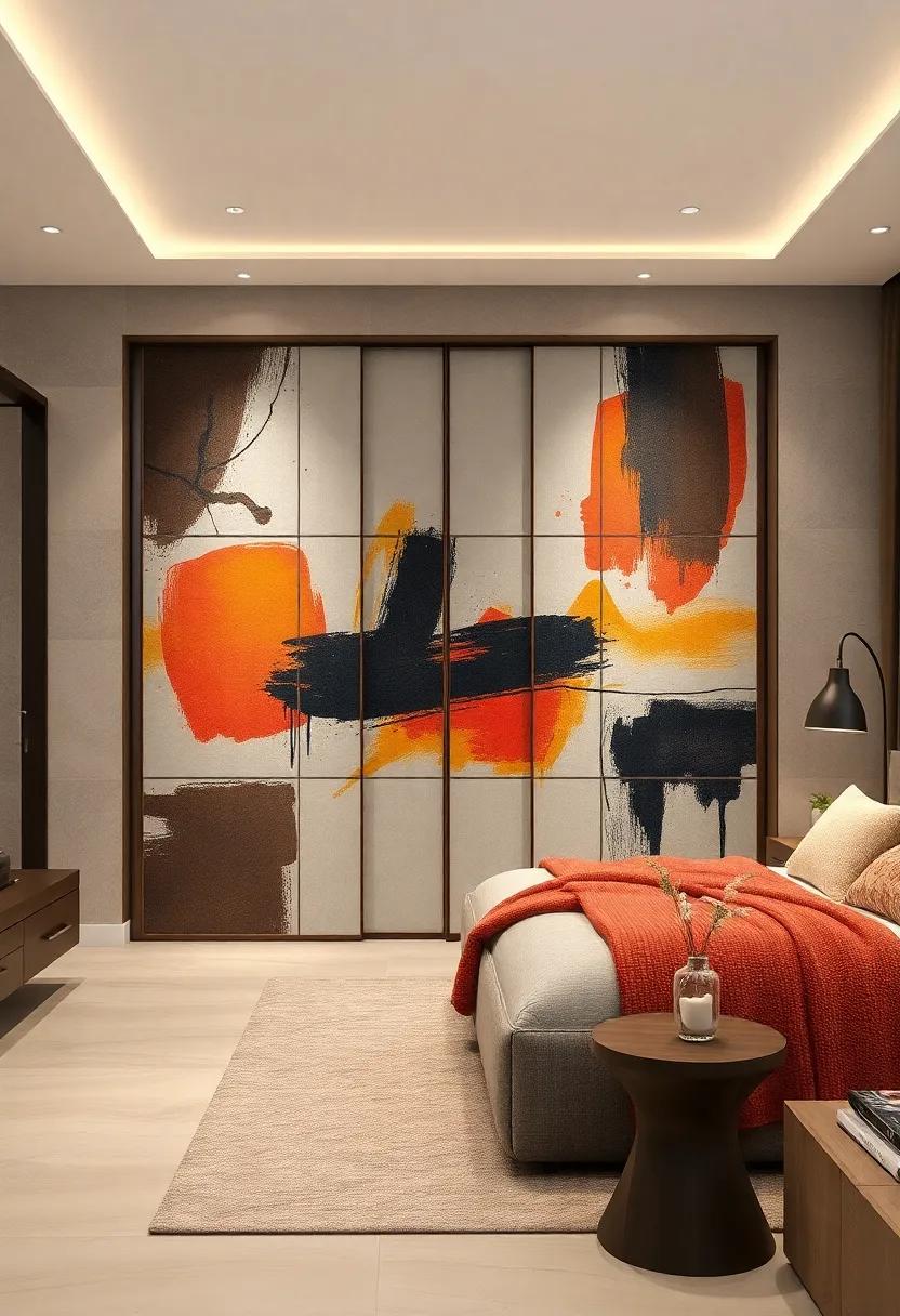 Artistic ‌Accents: Ignite your creativity ‍with chic sliding doors that bear abstract designs, ‌making your ⁤wardrobe a statement piece in any room