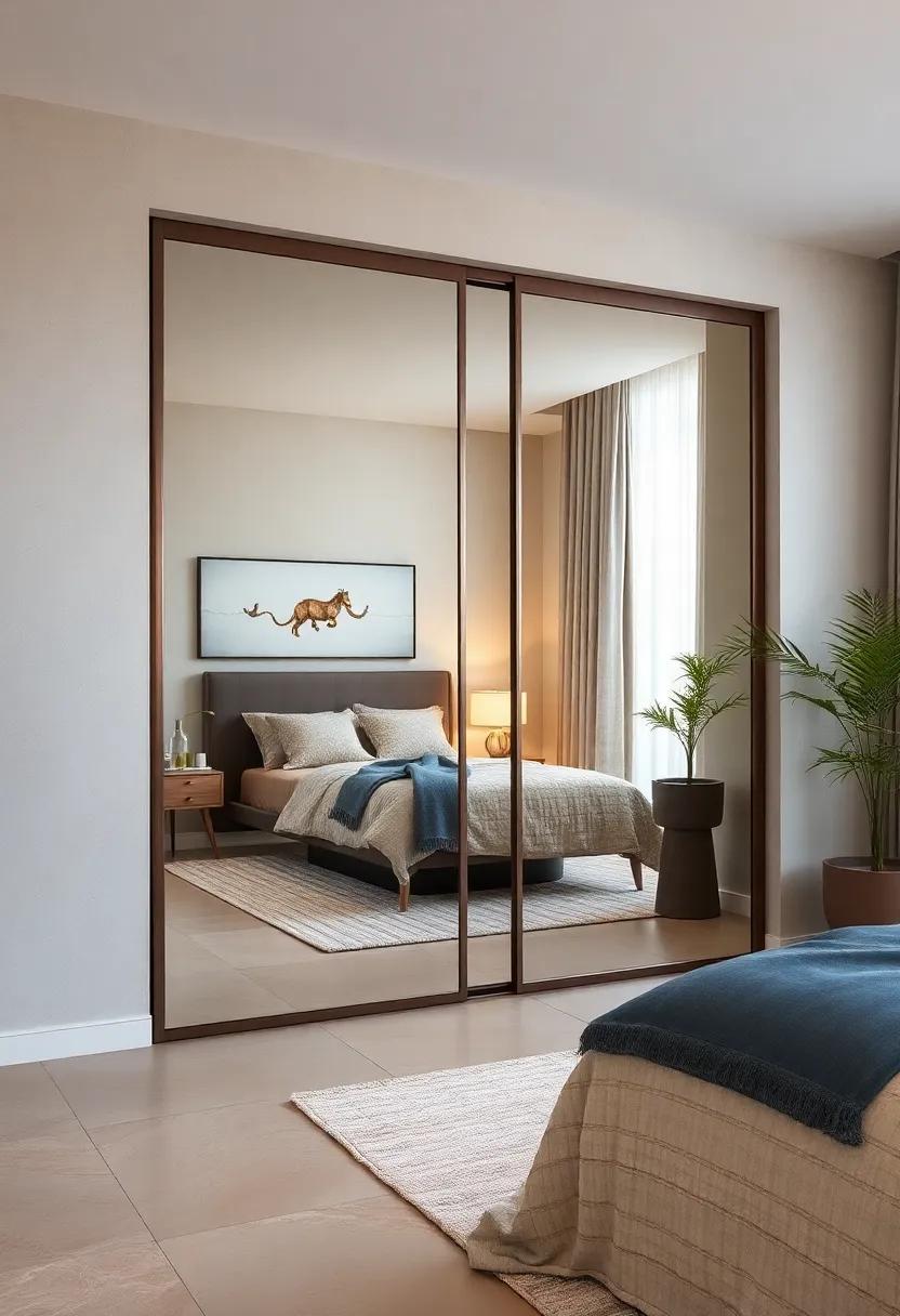 Modern ⁢Marvel: Experience ⁤the ⁤elegance ⁣of a mirrored sliding ⁤door wardrobe, designed to enhance light and create⁤ the illusion ⁤of a larger room